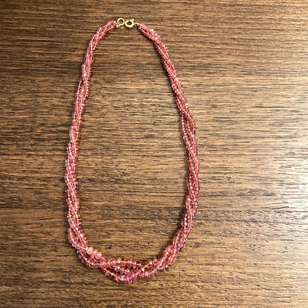 Genuine Pink Tourmaline Choker Necklace